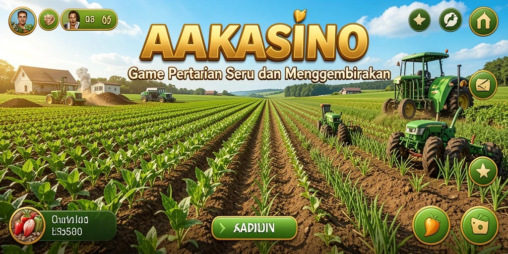 Tampilan gameplay AAKASINO yang menarik dengan suasana pertanian yang hidup.