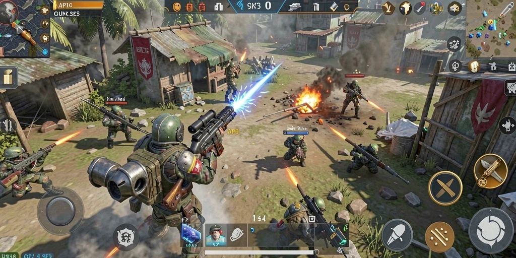 Tangkapan layar menunjukkan aksi seru dalam game strategi.