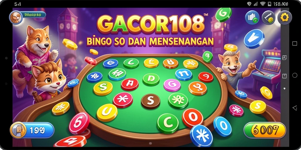 Tampilan gameplay menarik pada GACOR108 dengan desain Bingo yang ceria.