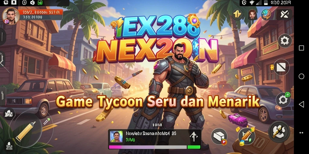 Tampilan gameplay menarik di <strong>NEX288</strong> dengan elemen manajemen bisnis yang mendetail.
