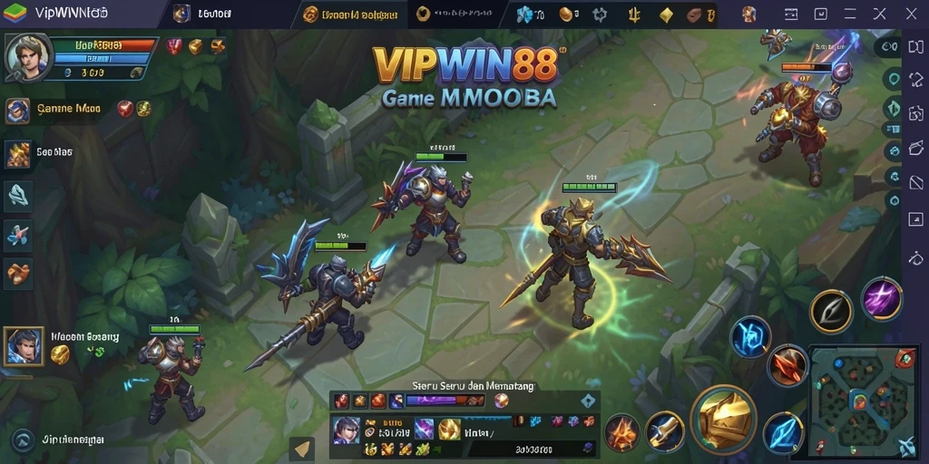Screenshot gameplay VIPWIN88 yang menunjukkan aksi pertarungan seru di arena.